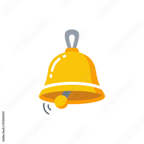 Golden Bell Illustration on White Background