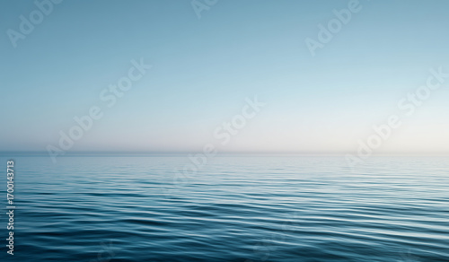 Minimal seascape with clear blue horizon- summer ocean background