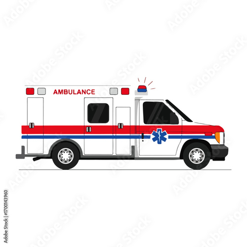 Isolated Ambulance Vector Graphic on White