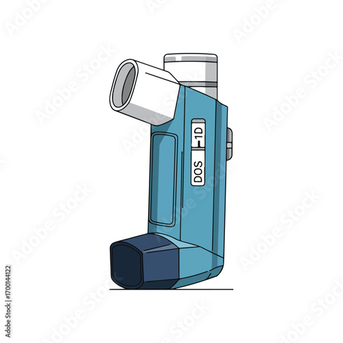 Medical Inhaler Illustration on White Background