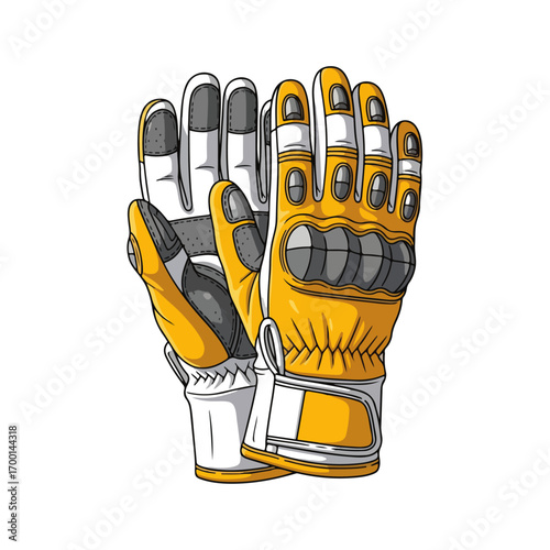 Pair of Motorcross or Racing Gloves Illustration