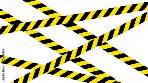 Yellow and black caution tape graphic design Animation video