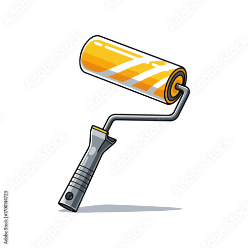Vector Illustration of Paint Roller on White