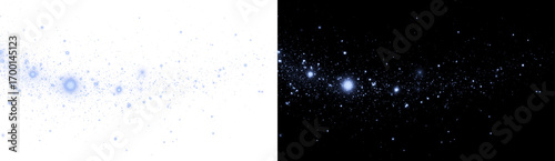 Glowing dust and blue glitter PNG with sparkling particles, festive shine, and magical Christmas light effects.