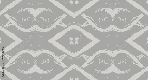 Abstract seamless pattern in gray tones, hand-painted style, minimalist and rustic