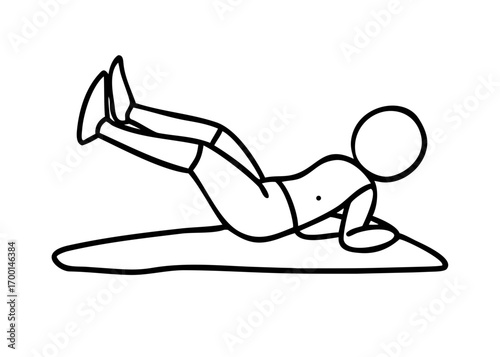 Black vector silhouette of people running, jumping, and doing yoga poses