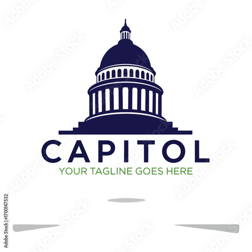 Iconic capitol building symbol of government power and american democracy vector