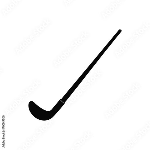Silhouette of a hockey stick on white background on transparent background