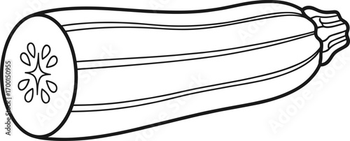 Minimal Zucchini Line Art Icon