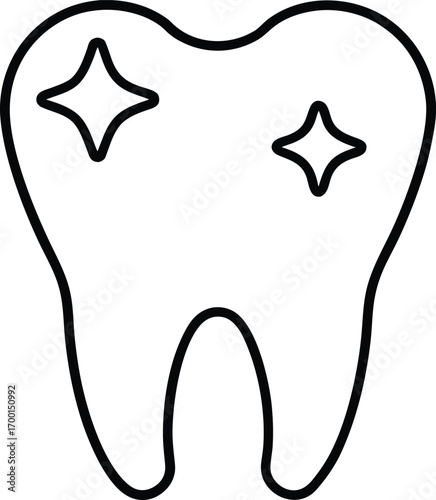 tooth icon dental healthcare outline.