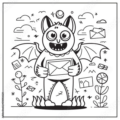 Adorable Creepy Monsters Coloring Pages