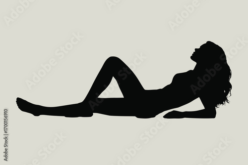 Elegant woman silhouette reclining vector illustration scalable graphic design eps icon silhouette vector illustration white background