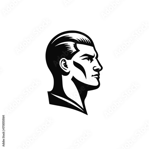 Strong man vector. Abstract head