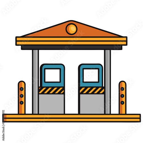 Creative details Toll booth Vector Illustration