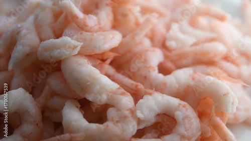 Close up of cooked shrimp on plate