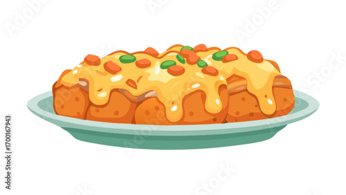 Delicious monkey bread with cheese sauce and colorful toppings homemade dessert sweet treat baked goods recipe