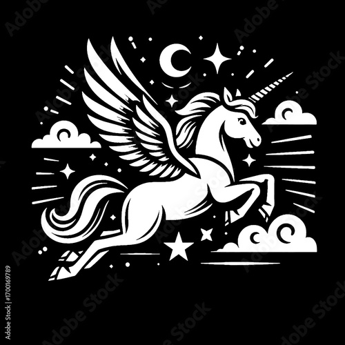 vector illustration of a unicorn