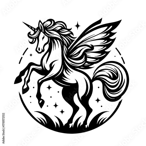 vector illustration of a unicorn