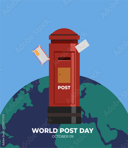 World post day flyer illustration