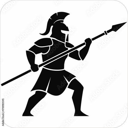 Ancient warrior silhouette