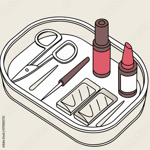 Elegant manicure set for nail care, professional beauty treatments, and stylish personal grooming