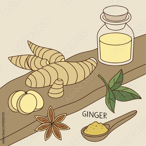 Aromatic ginger root and oil blend for holistic wellness and natural health remedies