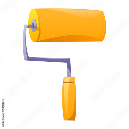Vibrant Yellow Paint Roller Tool for Home Renovation and Artistic Projects