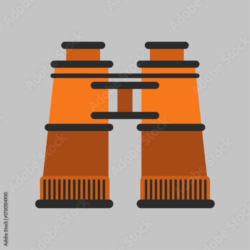 Simple flat illustration of binoculars for visionary and observational concepts