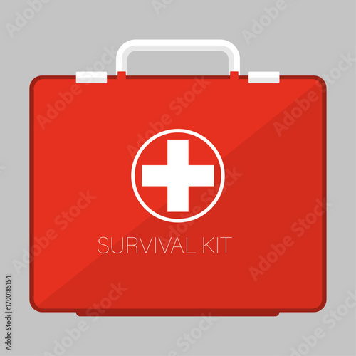 Red First Aid Kit Illustration Essential Emergency Survival Essentials