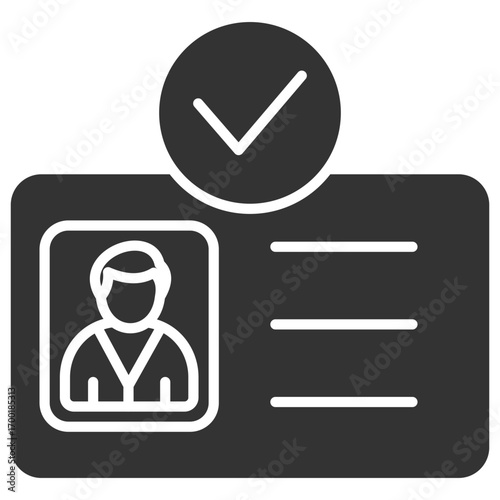 Id Card Glyph Icon