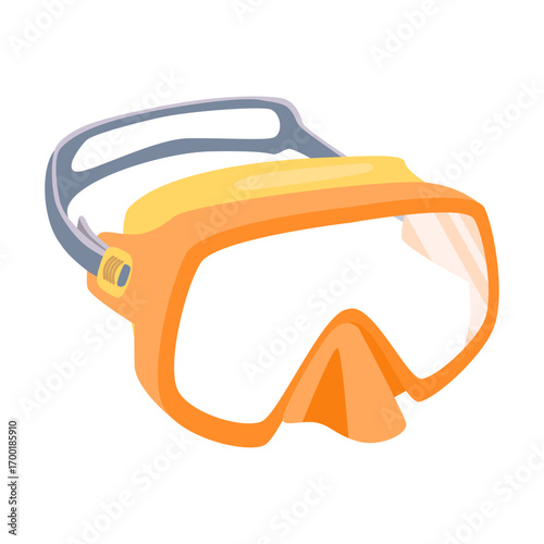 Illustration of an diving mask with a clear view for underwater exploration