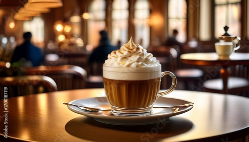a charming viennese cafe features coffee with whipped cream vintage decor and a warm atmosphere