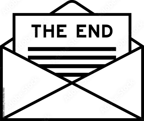 Envelope and letter sign with word the end as the headline