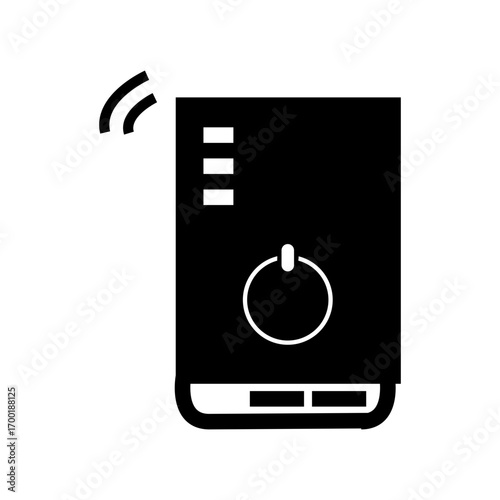 Black and white vector illustration of a powerbank