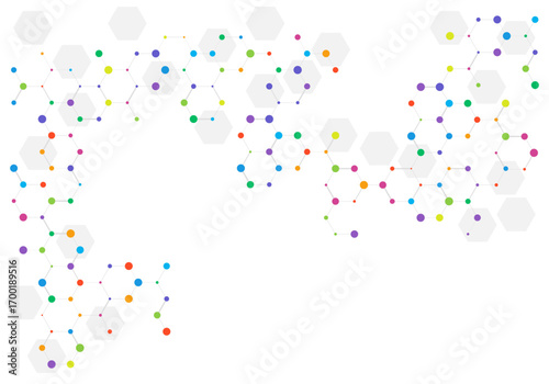 Abstract background of molecular structures. Molecules or DNA strand, genetic engineering, neural network, innovation technology, scientific research. Technological, science and medicine concept
