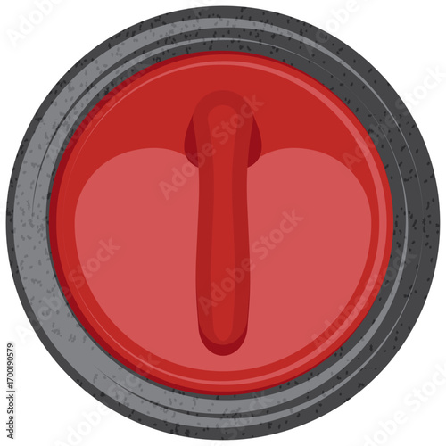 curling stone top view vector drawing.