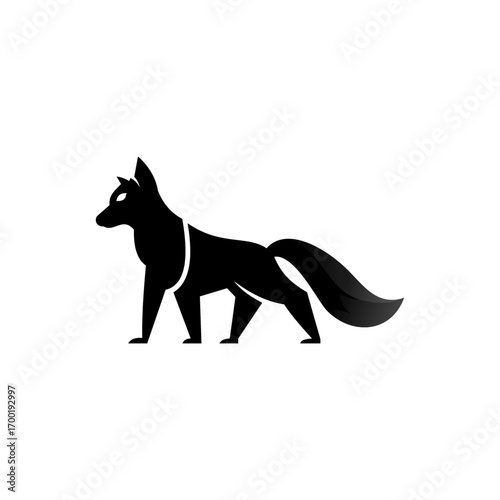 Simple and luxurious fox logo, vector illustration