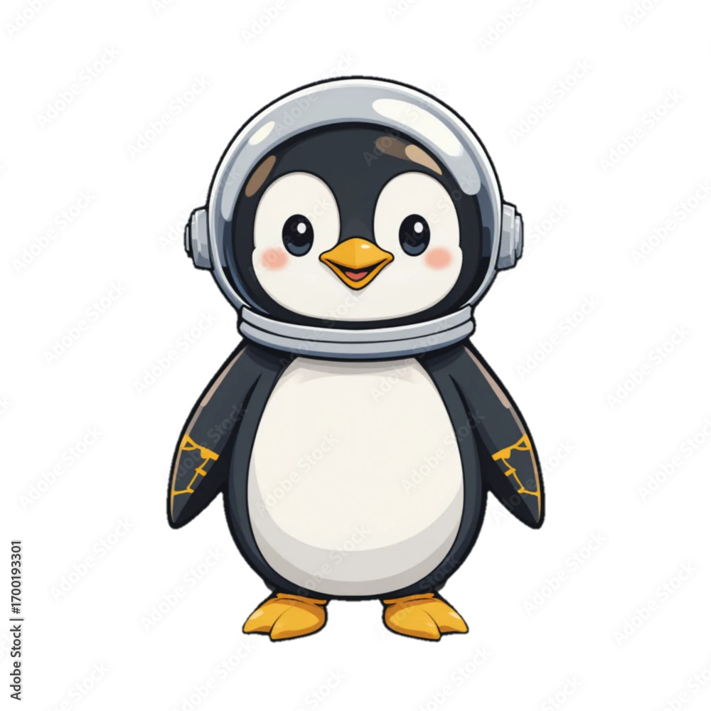 Obraz premium Halloween themed penguin illustration with plain background 