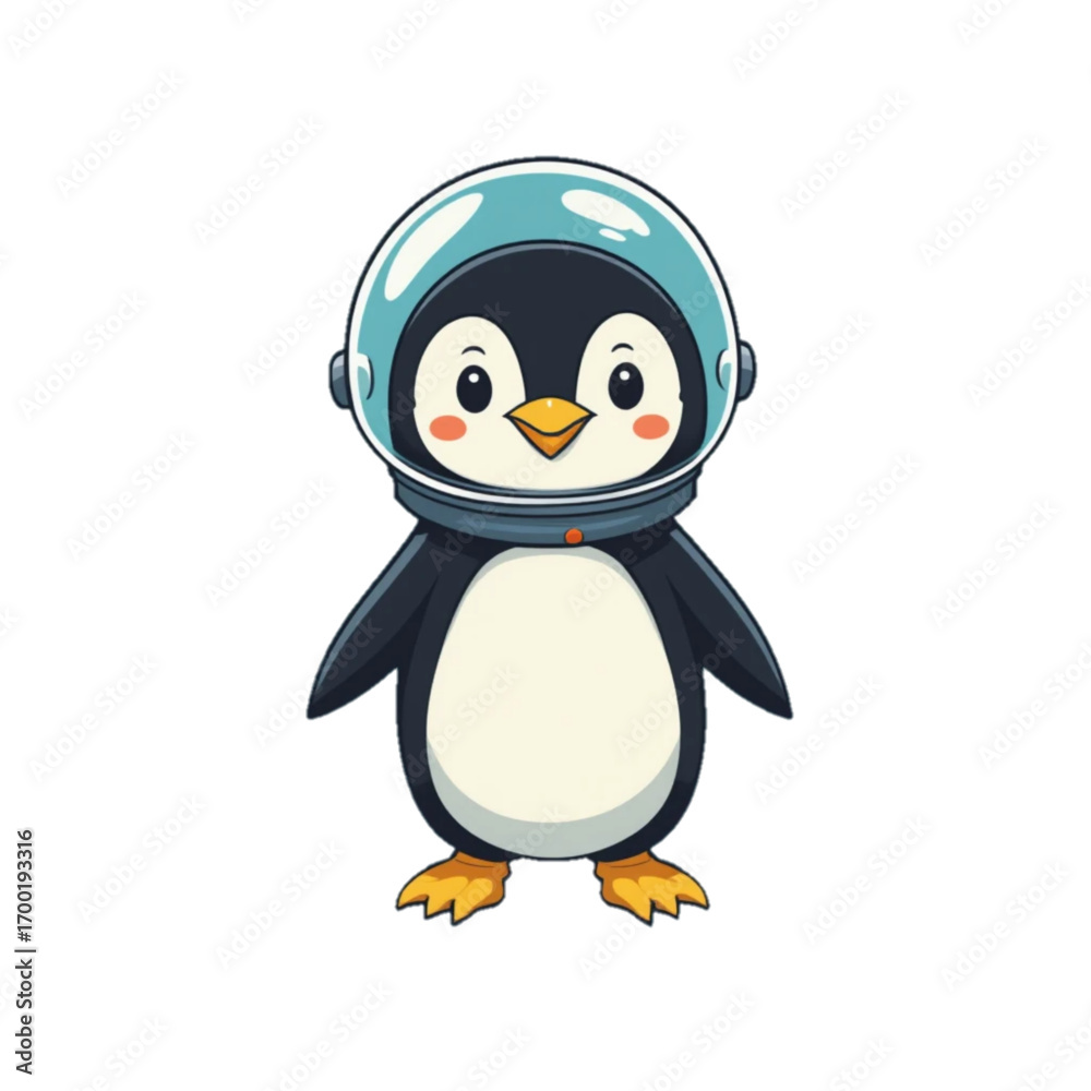 Fototapeta premium Halloween themed penguin illustration with plain background