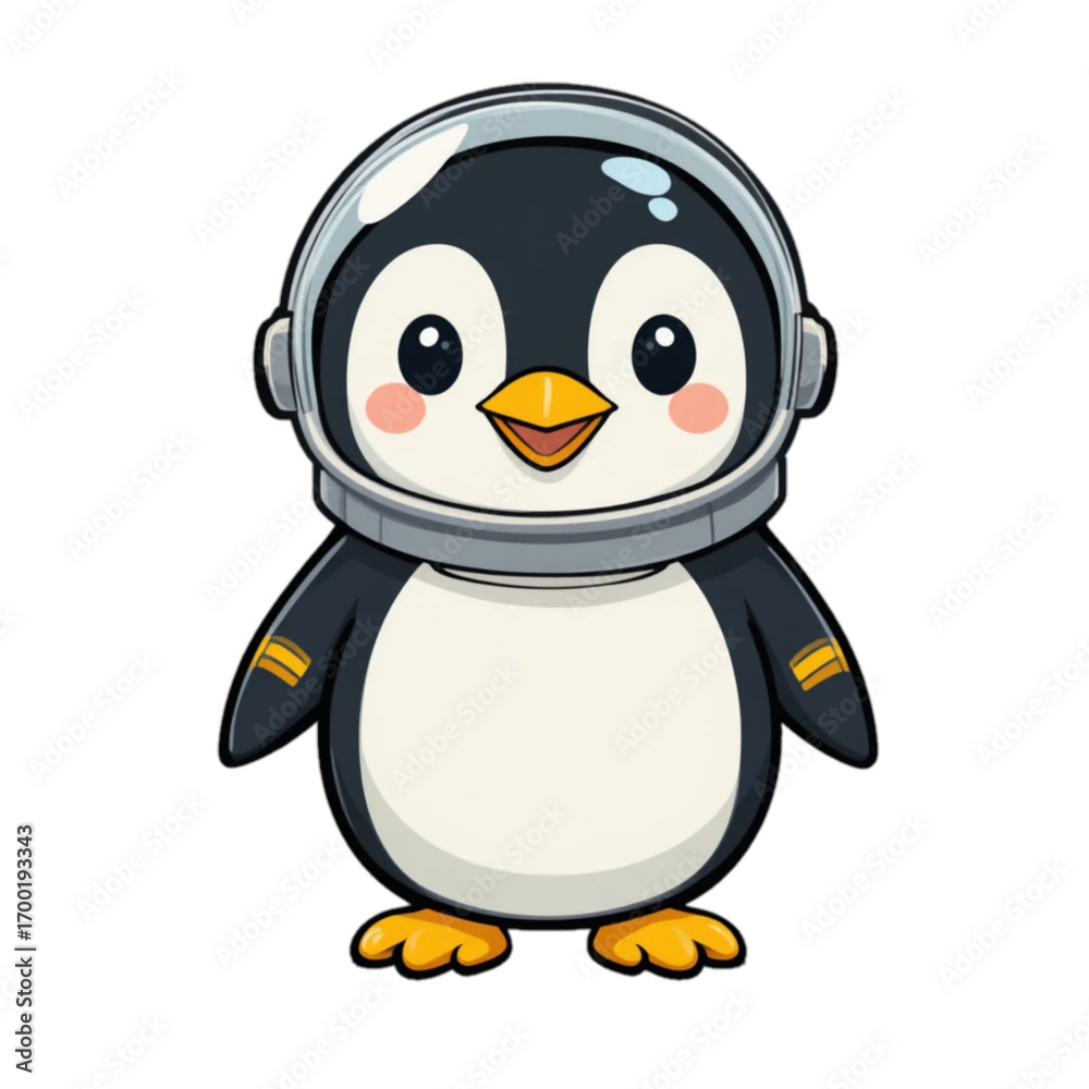 Obraz premium Halloween themed penguin illustration with plain background 
