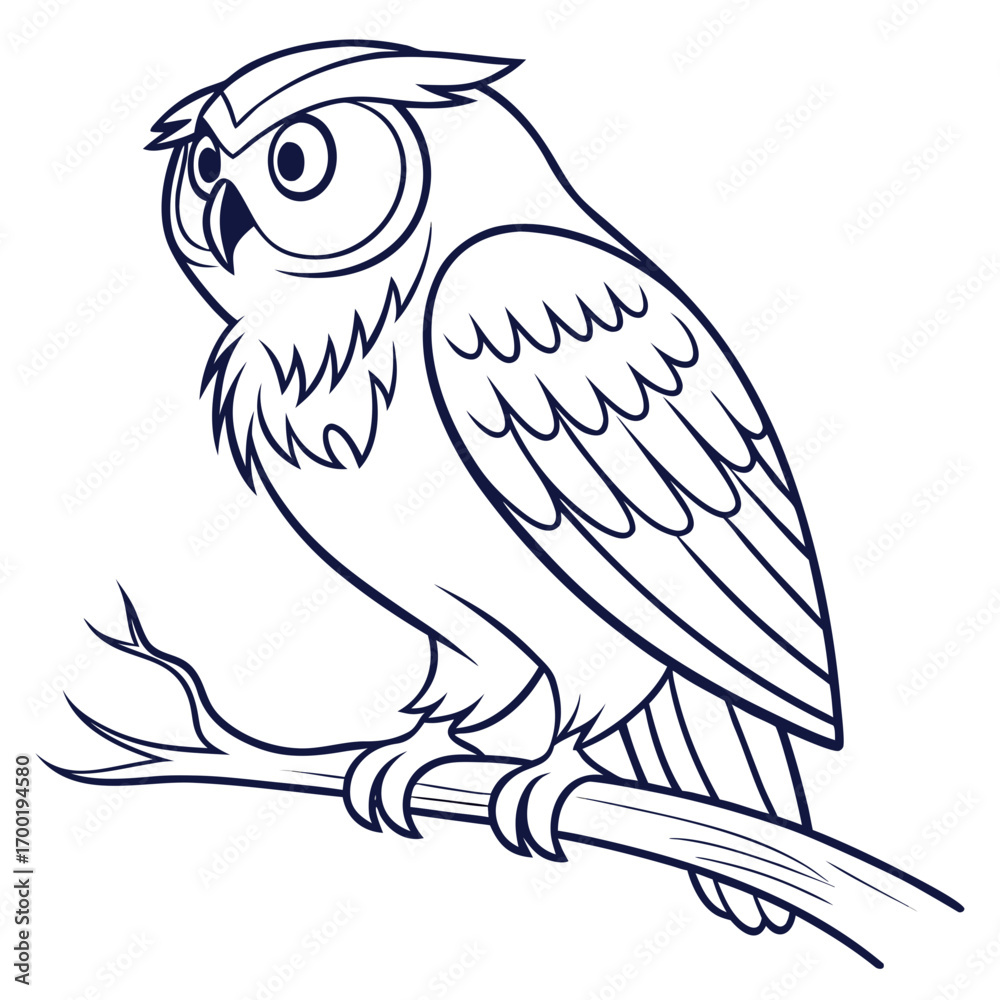 Obraz premium Minimal Line Owl 1