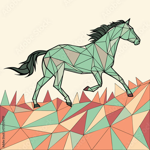 Geometric Horse Running 1