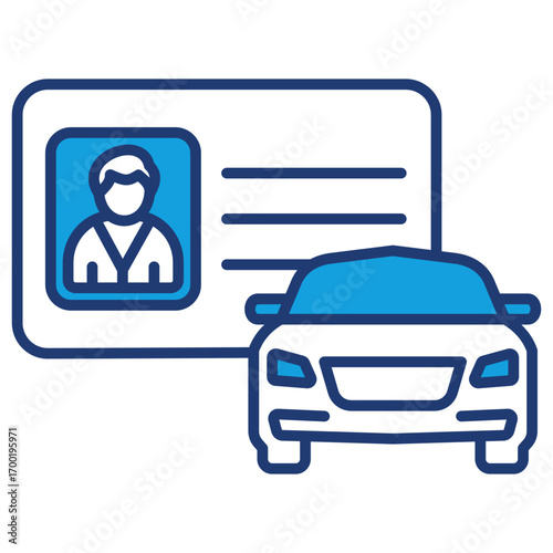 Driving License Blue Icon