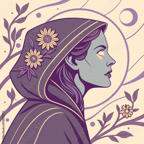 girl with flowers