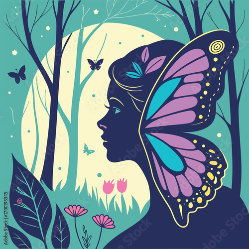 floral background with butterflies