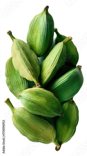 Wallpaper Mural Bright Green Cardamom Pods Isolated On White Background Torontodigital.ca