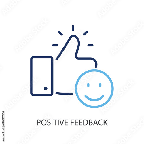 Positive feedback thin line vector icon.