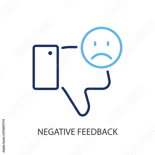 Negative feedback thin line vector icon.
