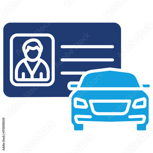 Driving License Flat Blue Icon