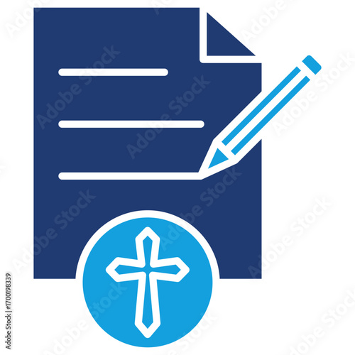 Testament Flat Blue Icon
